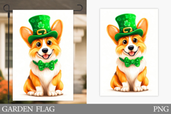 St Patrick Dog Garden Flag. St Patrick Garden Flag Design Product Image 1