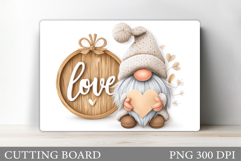Valentines Gnome Cutting Board. Valentines Cutting Board Product Image 1