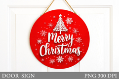 Christmas Door Sign Design. Merry Christmas Door Sign Product Image 1