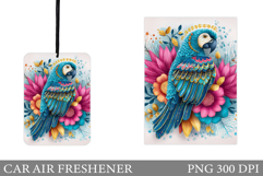 Parrot Car Air Freshener. Tropical Flowers Car Air Freshener Product Image 1