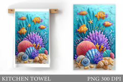 Fish Kitchen Towel Sublimation. Fish Sublimation Product Image 1