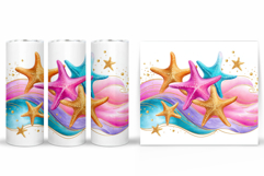 Starfish Tumbler Sublimation. Seashell Tumbler Wrap Design Product Image 2