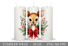 Christmas Deer Tumbler Design. Christmas Tumbler Sublimation Product Image 1