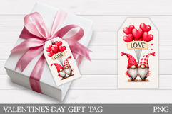 Valentines Gnome Gift Tags. Valentine Gift Tag Printable Product Image 1