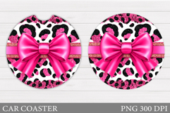 Bow Car Coaster Design. Bow Coaster Sublimation Product Image 1
