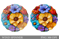Flowers Wind Spinner Design. Floral Wind Spinner Sublimation Product Image 1