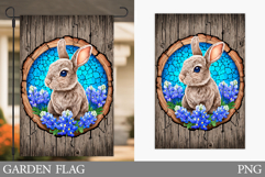 Spring Bunny Garden Flag. Spring Garden Flag Sublimation Product Image 1