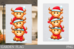 Christmas Cow Garden Flag. Christmas Garden Flag Sublimation Product Image 1
