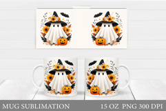 Cute Ghost Mug Design. Cute Halloween Sublimation Product Image 1