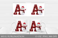 Christmas Letter A Sublimation. Christmas Mug Design Product Image 1