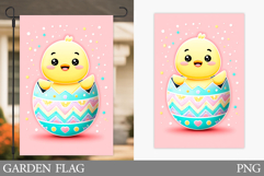 Easter Chick Garden Flag. Easter Garden Flag Sublimation Product Image 1
