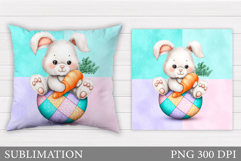 Easter Bunny Sublimation. Easter Bunny Pillow Design Product Image 1