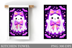 Cute Ghost Kitchen Towel. Cute Halloween Kitchen Towel Product Image 1
