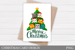 Christmas Card Design. Christmas Cat Card Printable Product Image 1