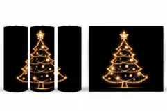 Christmas Tree Tumbler Design. Christmas Tree Sublimation Product Image 2