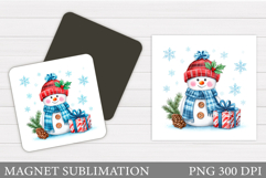 Snowman Magnet Sublimation. Christmas Magnet Design Product Image 1