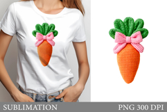 Crochet Carrot T-Shirt Design. Crochet Carrot Sublimation Product Image 1