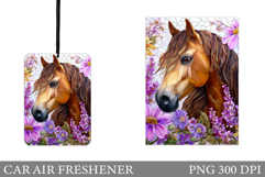 Horse Car Air Freshener. Flowers Car Air Freshener Product Image 1