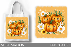 Cute Pumpkin Sublimation. Cute Pumpkin Tote Bag Sublimation Product Image 1