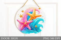 Starfish Door Sign Sublimation. Sea Sublimation Product Image 1
