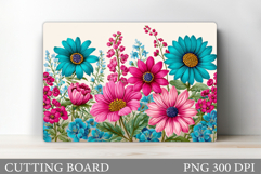 Wildflowers Cutting Board. Flowers Cutting Board Sublimation Product Image 1