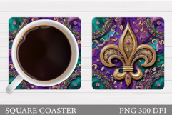 Mardi Gras Coaster Design. Mardi Gras Sublimation Product Image 1