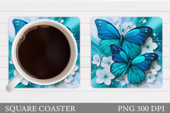Butterflies Coaster Design. Butterflies Sublimation Product Image 1