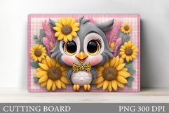 Cute Owl Cutting Board. Owl Kitchen Cutting Board Product Image 1