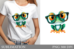 Funny Frog Sublimation. Frog T-Shirt Design Product Image 1