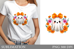 Cute Ghost Sublimation. Cute Ghost T-Shirt sublimation Product Image 1
