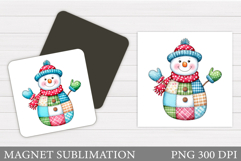 Snowman Magnet Sublimation. Christmas Magnet Design Product Image 1
