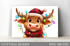 Christmas Cow Cutting Board. Christmas Cutting Board Product Image 1