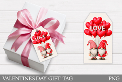Valentines Gnome Gift Tags. Valentine Gift Tag Printable Product Image 1