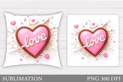 Love Pillow Design. Valentines Pillow Sublimation Product Image 1
