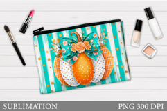 Pumpkin Makeup Bag Sublimation. Pumpkin Cosmetics Bag Product Image 1