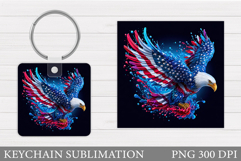 Patriotic Eagle Keychain. Patriotic Keychain Sublimation Product Image 1