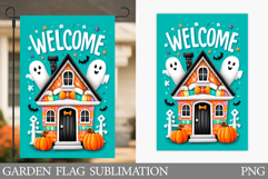 Welcome Garden Flag. Cute Halloween Garden Flag Design Product Image 1