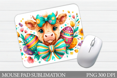 Easter Cow Mouse Pad Design. Easter Mouse Pad Sublimation Product Image 1