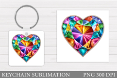 Heart Keychain Design. Valentine Keychain Sublimation Product Image 1