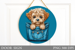 Cute Dog Door Sign Design. Cute Dog Sublimation Product Image 1