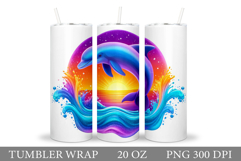Dolphin Tumbler Design. Cute Dolphin Tumbler Sublimation Product Image 1