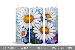 Daisy Flowers Tumbler Design. Flowers Tumbler Sublimation Product Image 1