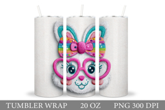 Cute Bunny Tumbler Design. Bunny Sublimation Product Image 1