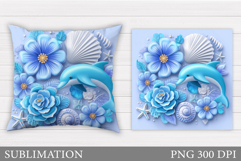 Dolphin Pillow Sublimation. Dolphin Sublimation Product Image 1