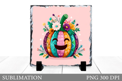 Pumpkin Slate Design. Patchwork Pumpkin Sublimation Product Image 1