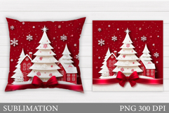 Christmas Tree Pillow Design. Christmas Pillow Sublimation Product Image 1