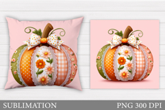 Fall Pumpkin Pillow Design. Fall Sublimation Product Image 1
