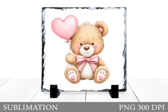 Cute Bear Sublimation. Bear Slate Sublimation Product Image 1