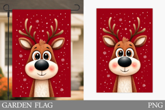 Cute Deer Garden Flag. Christmas Garden Flag Sublimation Product Image 1