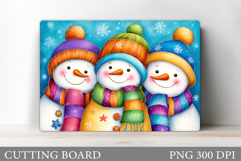 Christmas Cutting Board. Snowman Cutting Board Sublimation Product Image 1